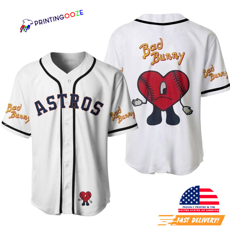 Bad Bunny Astros Baseball Jersey Unisex T-shirt, Sweatshirt, Hoodie, Long Sleeve Tee - T-Shirt, Sweatshirt, Hoodie