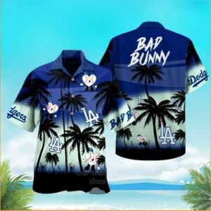 Bad Bunny Los Angeles Dodgers Bad Bunny Hawaiian Shirt, LA Dodgers Hawaiian Shirt Unisex T-shirt, Sweatshirt, Hoodie, Long Sleeve Tee - T-Shirt, Sweatshirt, Hoodie
