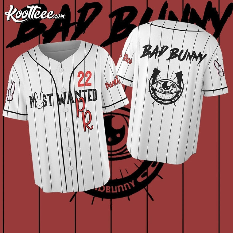 Bad Bunny Most Wanted Tour Gift For Fan Baseball Jersey Unisex T-shirt, Sweatshirt, Hoodie, Long Sleeve Tee - T-Shirt, Sweatshirt, Hoodie