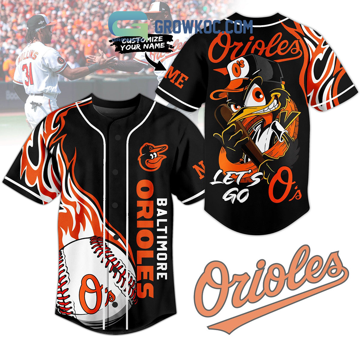 Baltimore Orioles Lets Go Os Fan Personalized Baseball Jersey Unisex T-shirt, Sweatshirt, Hoodie, Long Sleeve Tee - T-Shirt, Sweatshirt, Hoodie
