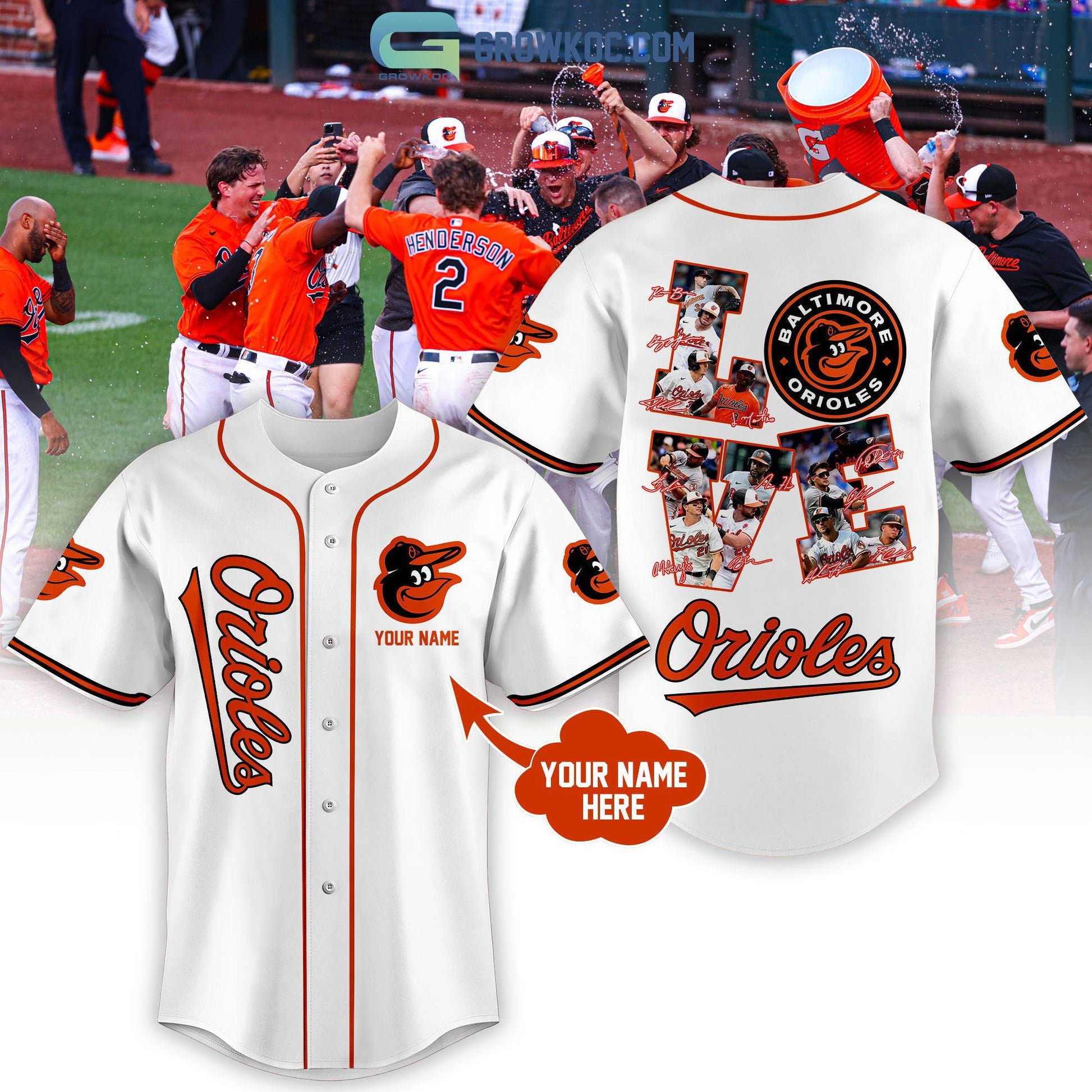 Baltimore Orioles Love Team Personalized Baseball Jersey Unisex T-shirt, Sweatshirt, Hoodie, Long Sleeve Tee - T-Shirt, Sweatshirt, Hoodie