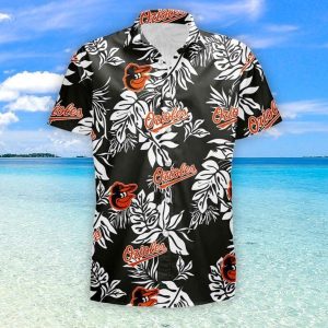 Baltimore Orioles Tropical Flower Sleeve Hawaii Shirt - Orioles Hawaiian Shirt Unisex T-shirt, Sweatshirt, Hoodie, Long Sleeve Tee - T-Shirt, Sweatshirt, Hoodie