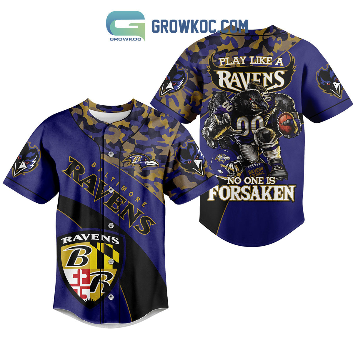 Baltimore Ravens No One Is Forsaken Baseball Jersey Unisex T-shirt, Sweatshirt, Hoodie, Long Sleeve Tee - T-Shirt, Sweatshirt, Hoodie