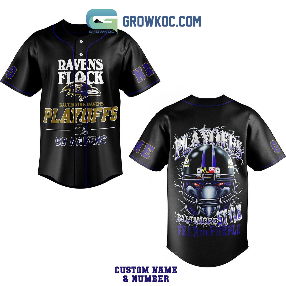 Baltimore Ravens Playoffs Baltimore Style Personalized Baseball Jersey Unisex T-shirt, Sweatshirt, Hoodie, Long Sleeve Tee - T-Shirt, Sweatshirt, Hoodie