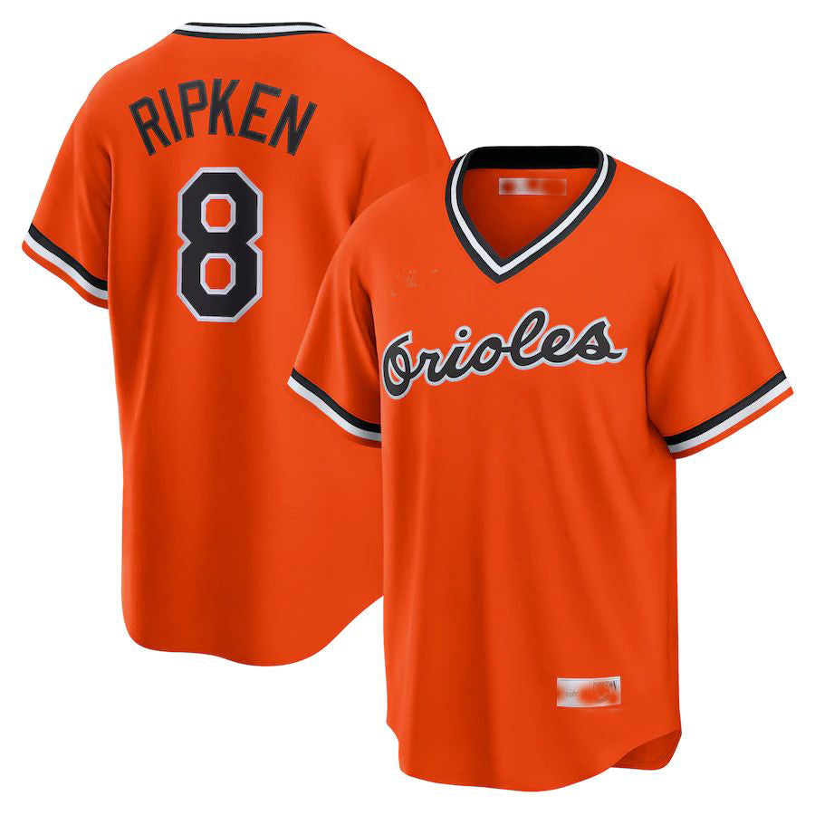 Baltimore Orioles #8 Cal Ripken Jr. Orange Alternate Cooperstown Collection Player Jersey Baseball Jerseys baseball jersey product view 1