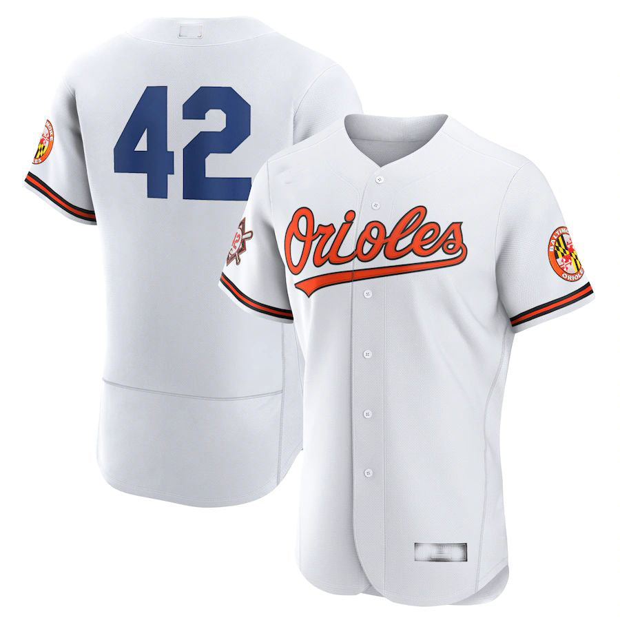 Baltimore Orioles #42 Jackie Robinson White Authentic Player Jersey Baseball Jerseys baseball jersey product view 1