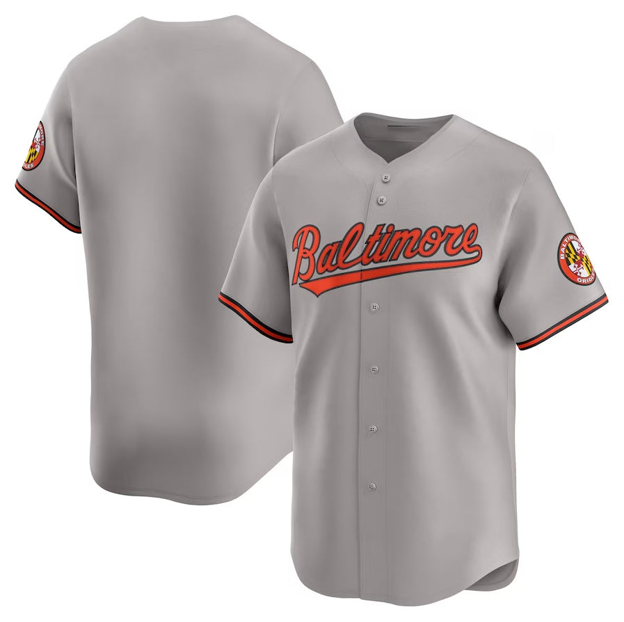 Baltimore Orioles Road Limited Jersey - Gray Stitched Baseball Jersey baseball jersey product view 1