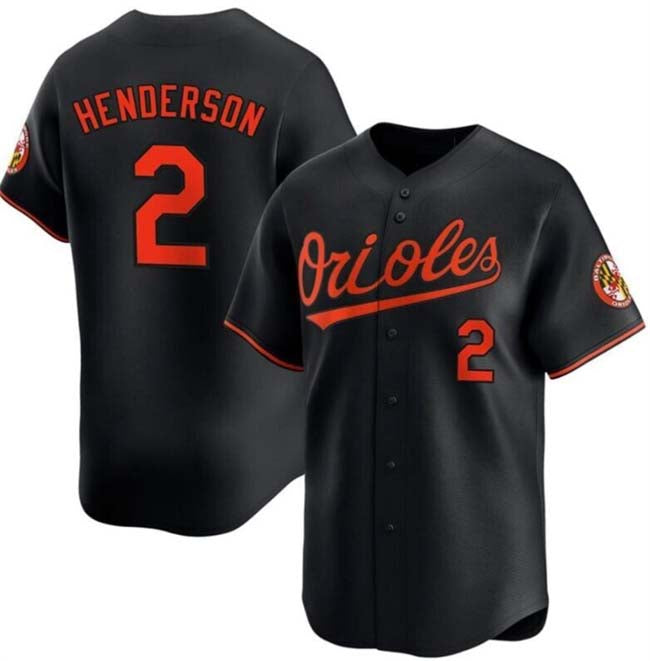 Baltimore Orioles #2 Gunnar Henderson Black Alternate Limited Stitched Baseball Jersey baseball jersey product view 1