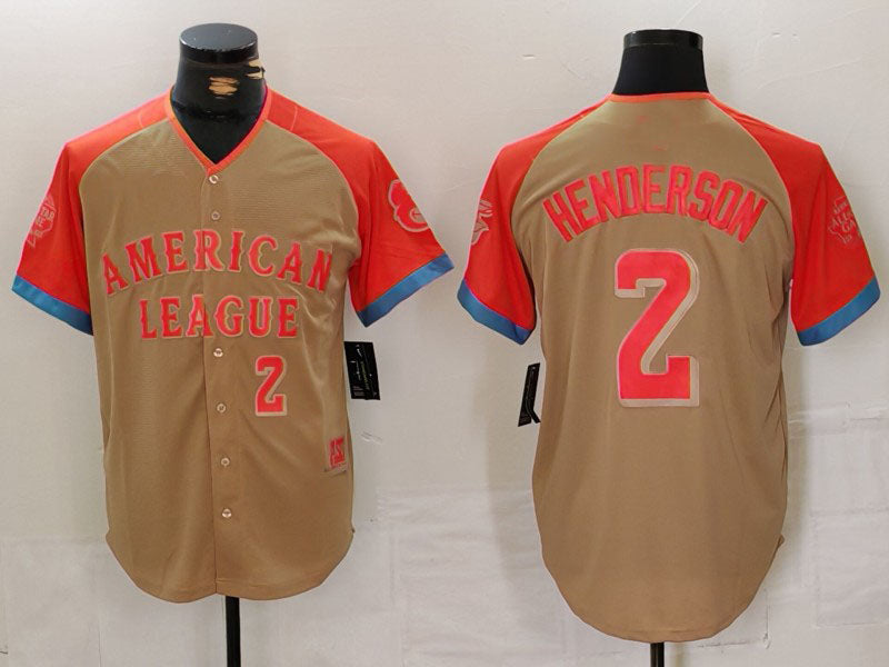Baltimore Orioles #2 Gunnar Henderson Number Cream 2024 All Star Limited Stitched Baseball Jerseys baseball jersey product view 1