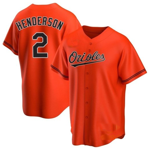 Baltimore Orioles #2 Gunnar Henderson orange Baseball Jersey baseball jersey product view 1