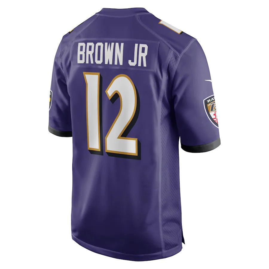 B.Ravens #12 Anthony Brown Purple Player Game Jersey Stitched American Football Jerseys football jersey product view 1