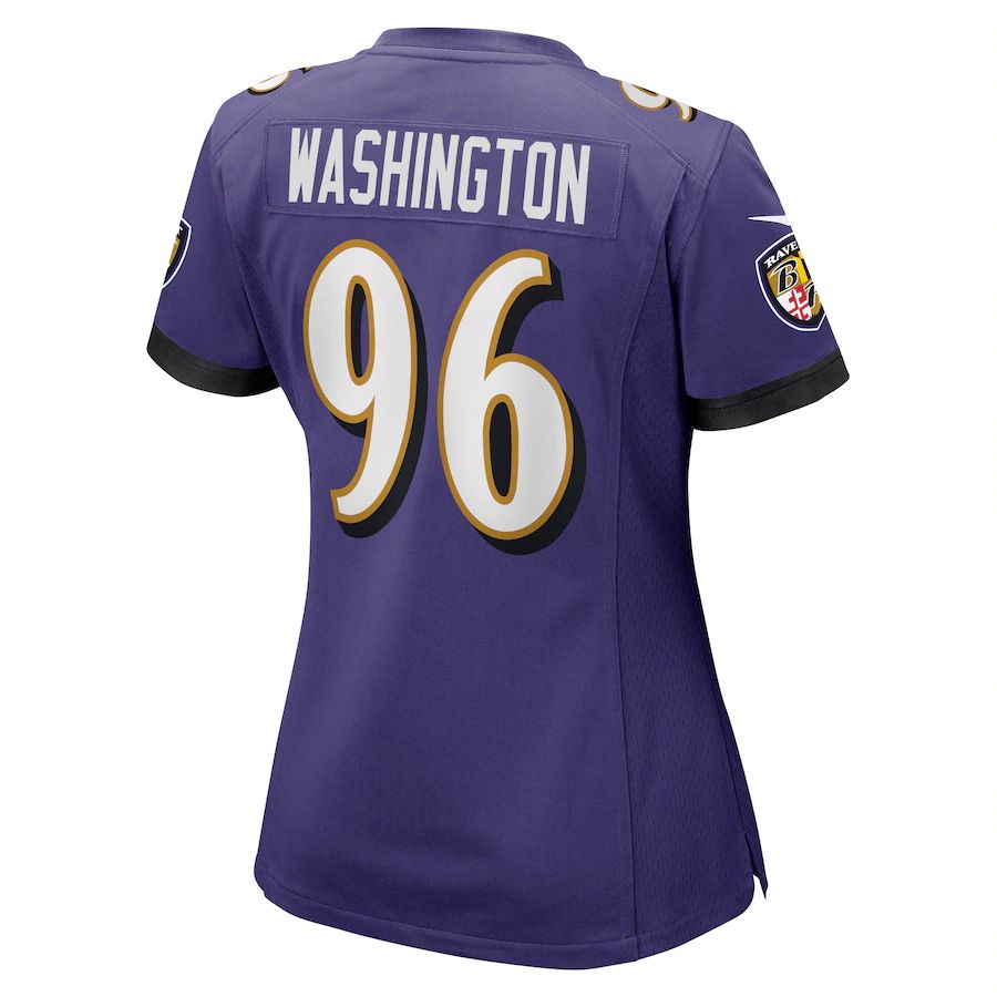 B.Ravens #96 Broderick Washington Purple Game Jersey Stitched American Football Jerseys football jersey product view 1
