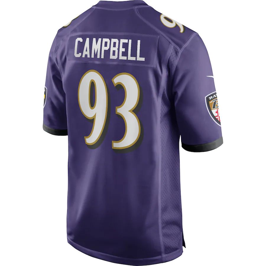 B.Ravens #93 Calais Campbell Purple Game Player Jersey Stitched American Football Jerseys football jersey product view 1