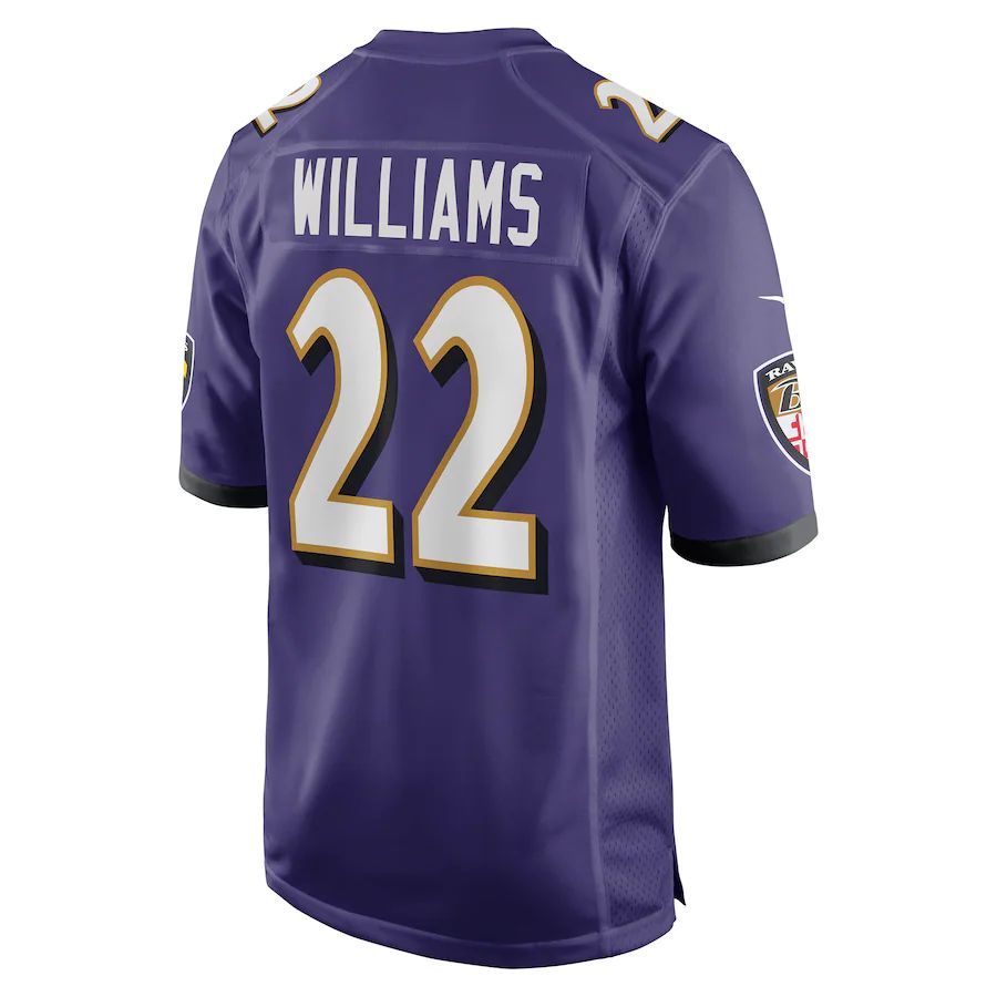 B.Ravens #22 Damarion Williams Purple Player Game Jersey Stitched American Football Jerseys football jersey product view 1
