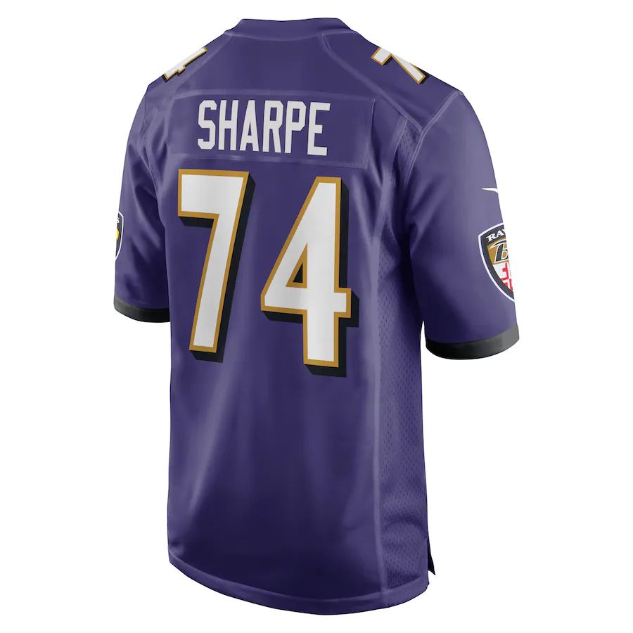 B.Ravens #74 David Sharpe Purple Game Player Jersey Stitched American Football Jerseys football jersey product view 1