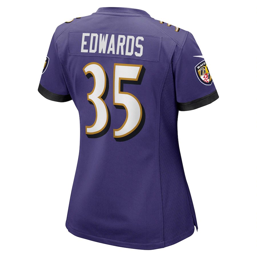 B.Ravens #35 Gus Edwards Purple Game Jersey Stitched American Football Jerseys football jersey product view 1