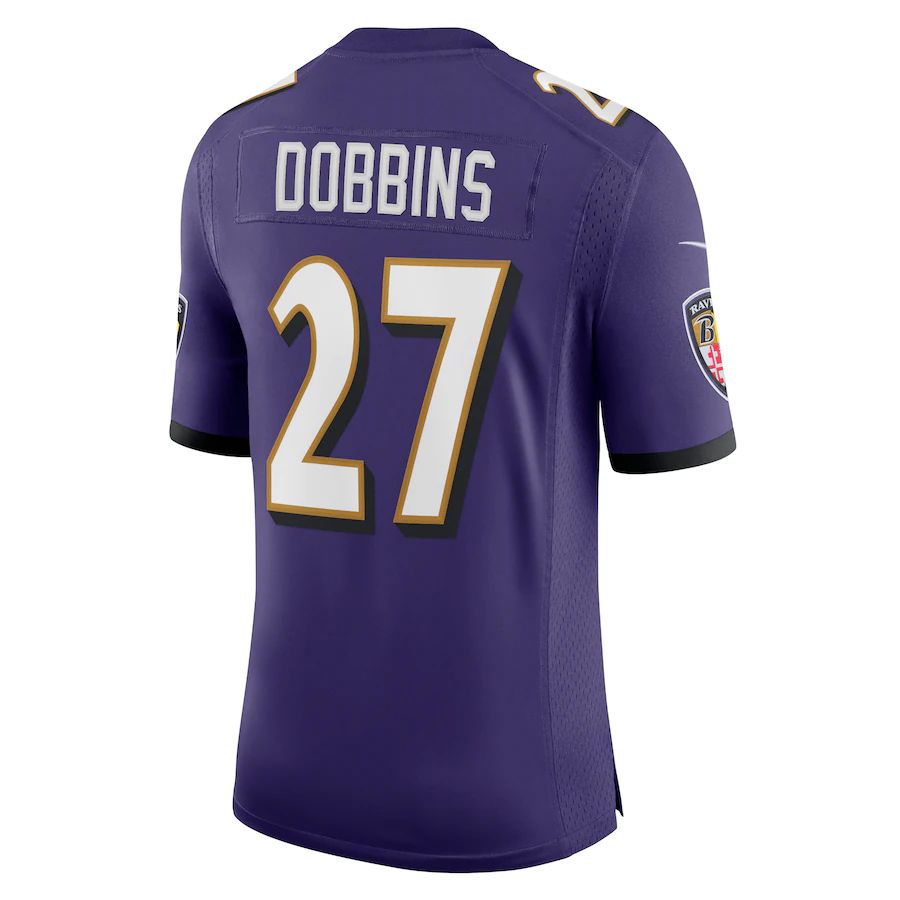 B.Ravens #27 J.K. Dobbins Purple Vapor Limited Jersey Stitched American Football Jerseys football jersey product view 1