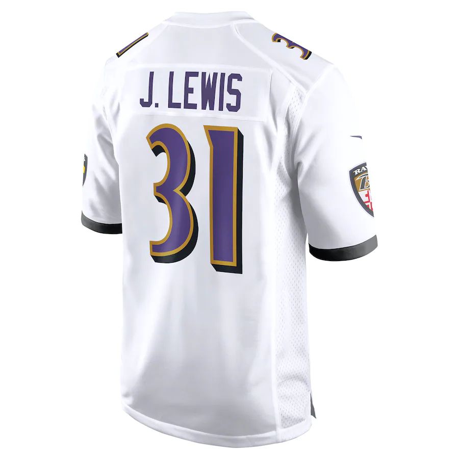 B.Ravens #31 Jamal Lewis White Retired Player Game Jersey Stitched American Football Jerseys football jersey product view 1