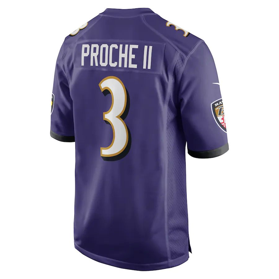 B.Ravens #3 James Proche II Purple Team Game Player Jersey Stitched American Football Jerseys football jersey product view 1