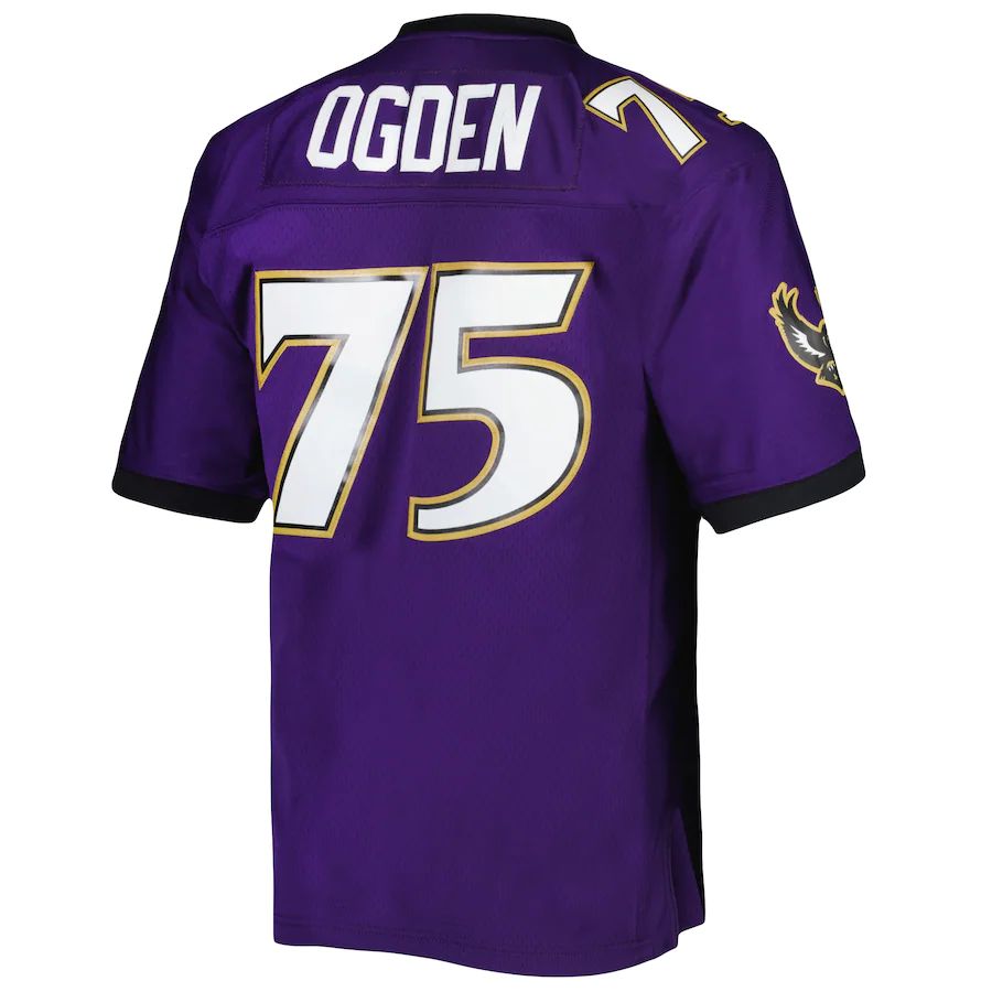 B.Ravens #75 Jonathan Ogden Purple 1996 Legacy Replica Jersey Stitched American Football Jerseys football jersey product view 1