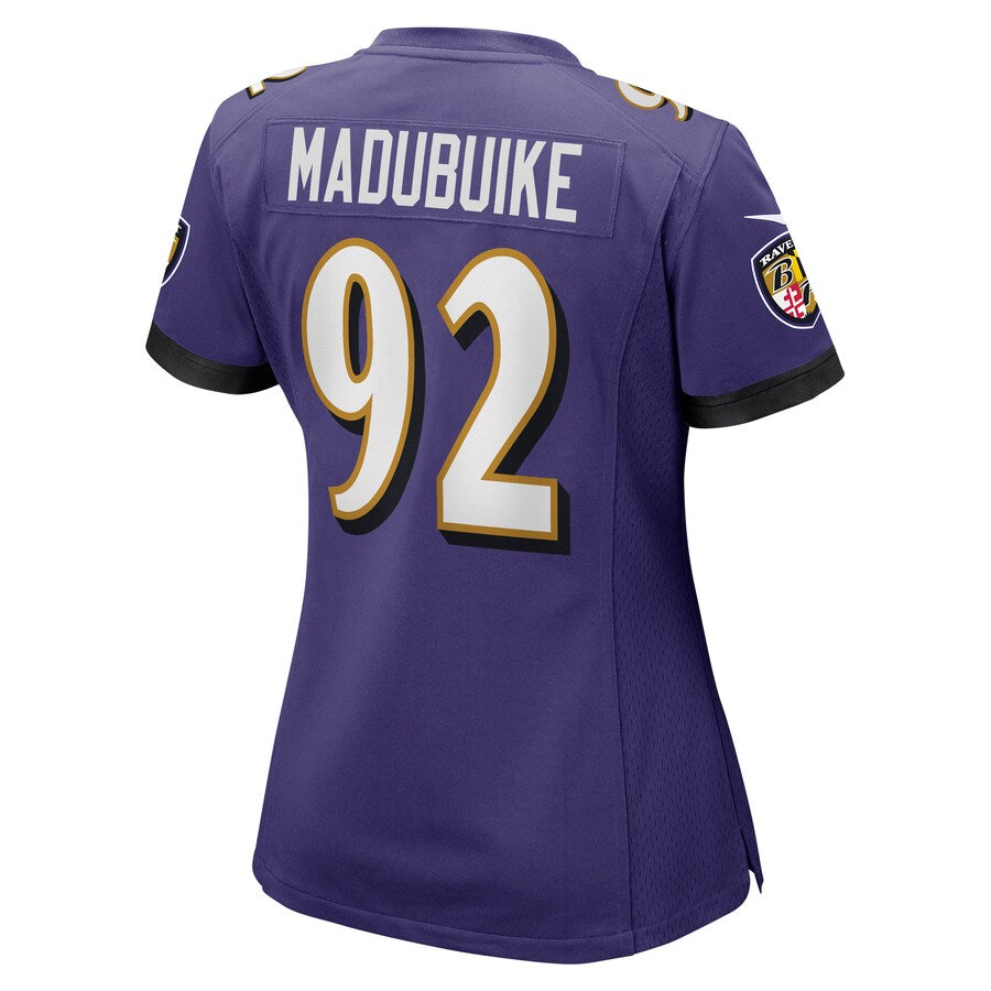B.Ravens #92 Justin Madubuike Purple Game Jersey Stitched American Football Jerseys football jersey product view 1