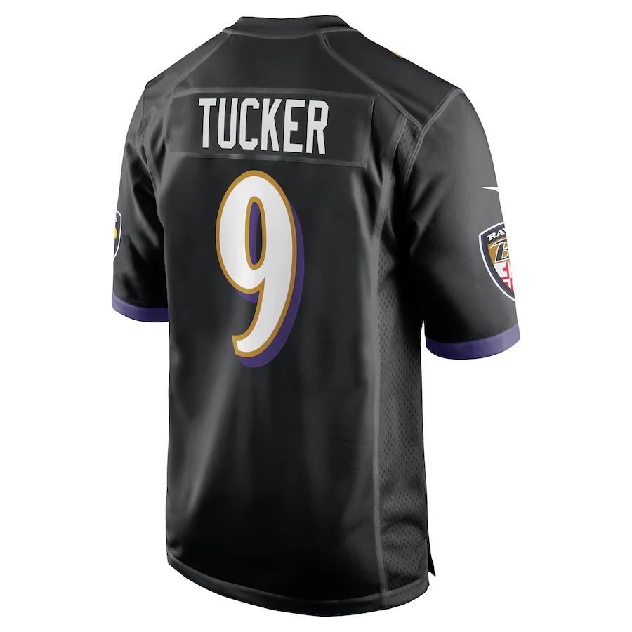 B.Ravens #9 Justin Tucker Black Player Game Jersey Stitched American Football Jerseys football jersey product view 1