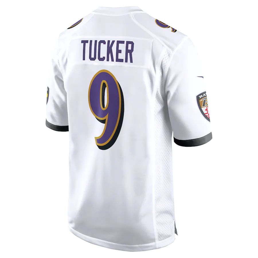 B.Ravens #9 Justin Tucker White Game Jersey Stitched American Football Jerseys football jersey product view 1