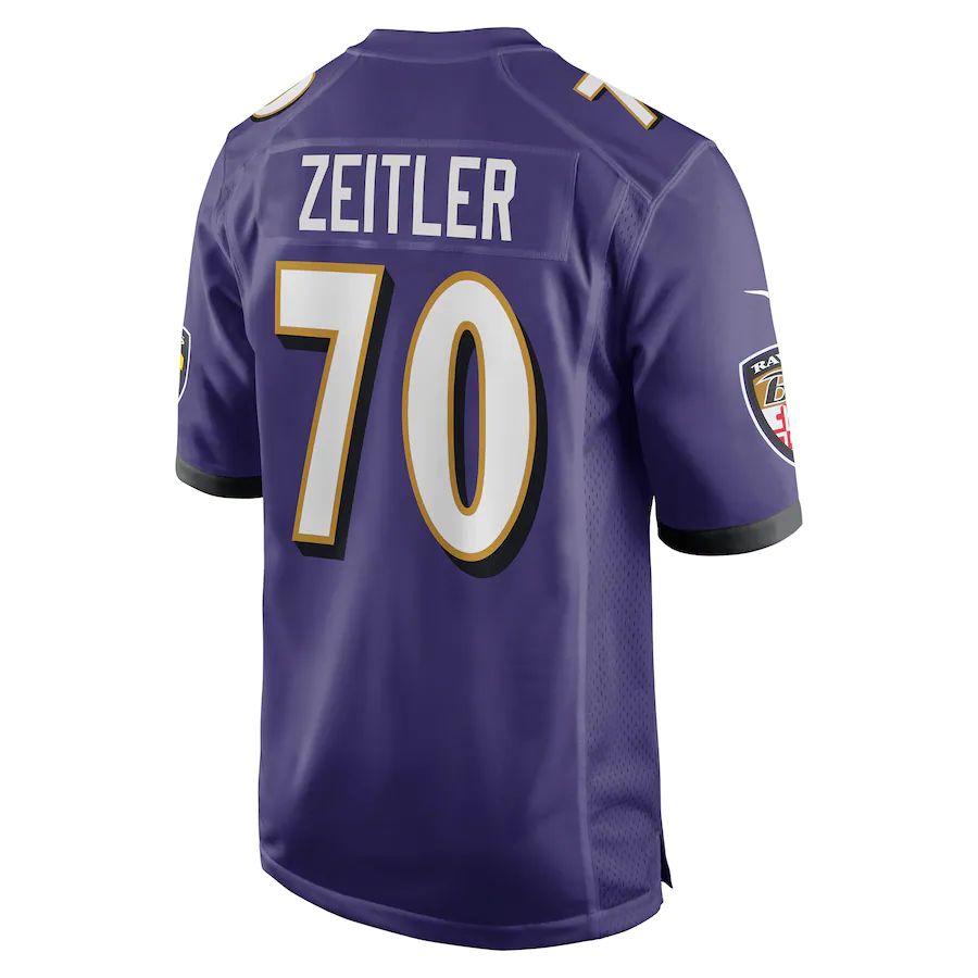 B.Ravens #70 Kevin Zeitler Purple Game Jersey Stitched American Football Jerseys football jersey product view 1