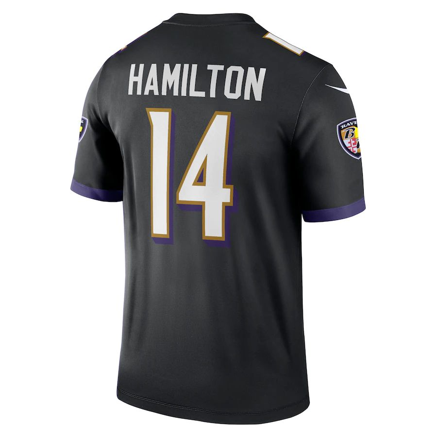 B.Ravens #14 Kyle Hamilton Black Legend Jersey Stitched American Football Jerseys football jersey product view 1
