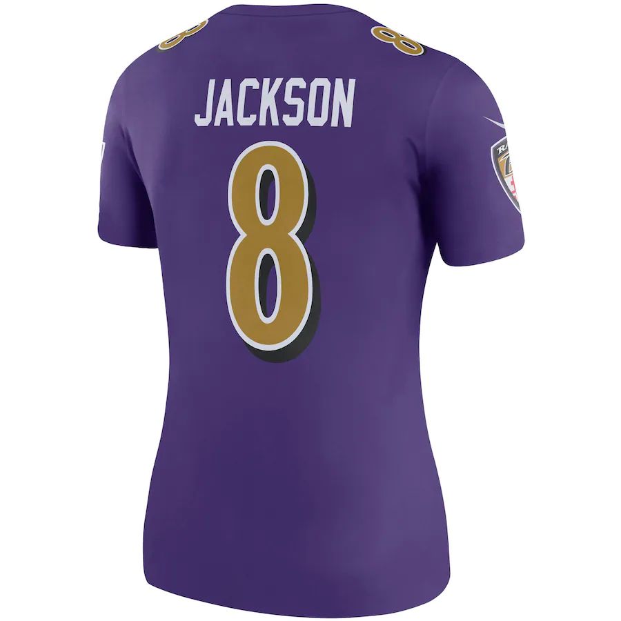 B.Ravens #8 Lamar Jackson Purple Color Rush Legend Player Jersey Stitched American Football Jerseys football jersey product view 1