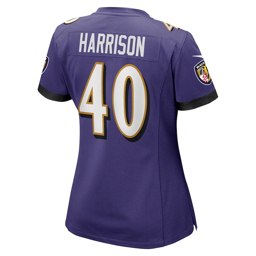B.Ravens #40 Malik Harrison Purple Game Jersey Stitched American Football Jerseys football jersey product view 1