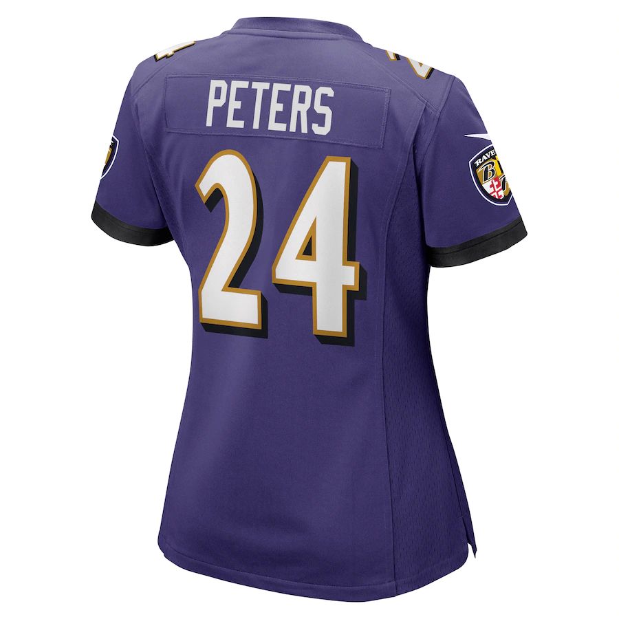 B.Ravens #24 Marcus Peters Purple Game Jersey Stitched American Football Jerseys football jersey product view 1