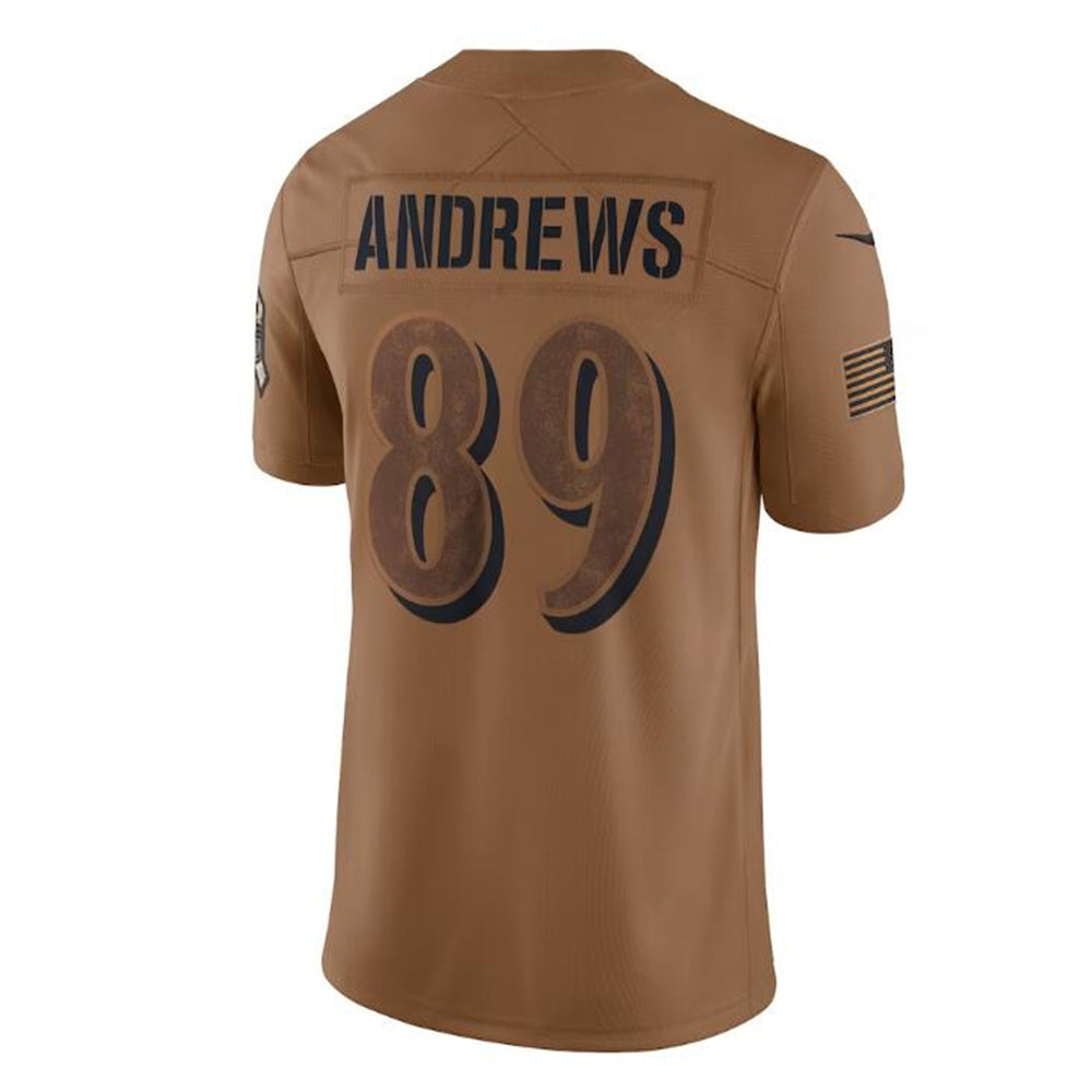 B.Ravens #89 Mark Andrews Brown 2023 Salute To Service Limited Jersey Stitched American Football Jerseys football jersey product view 1