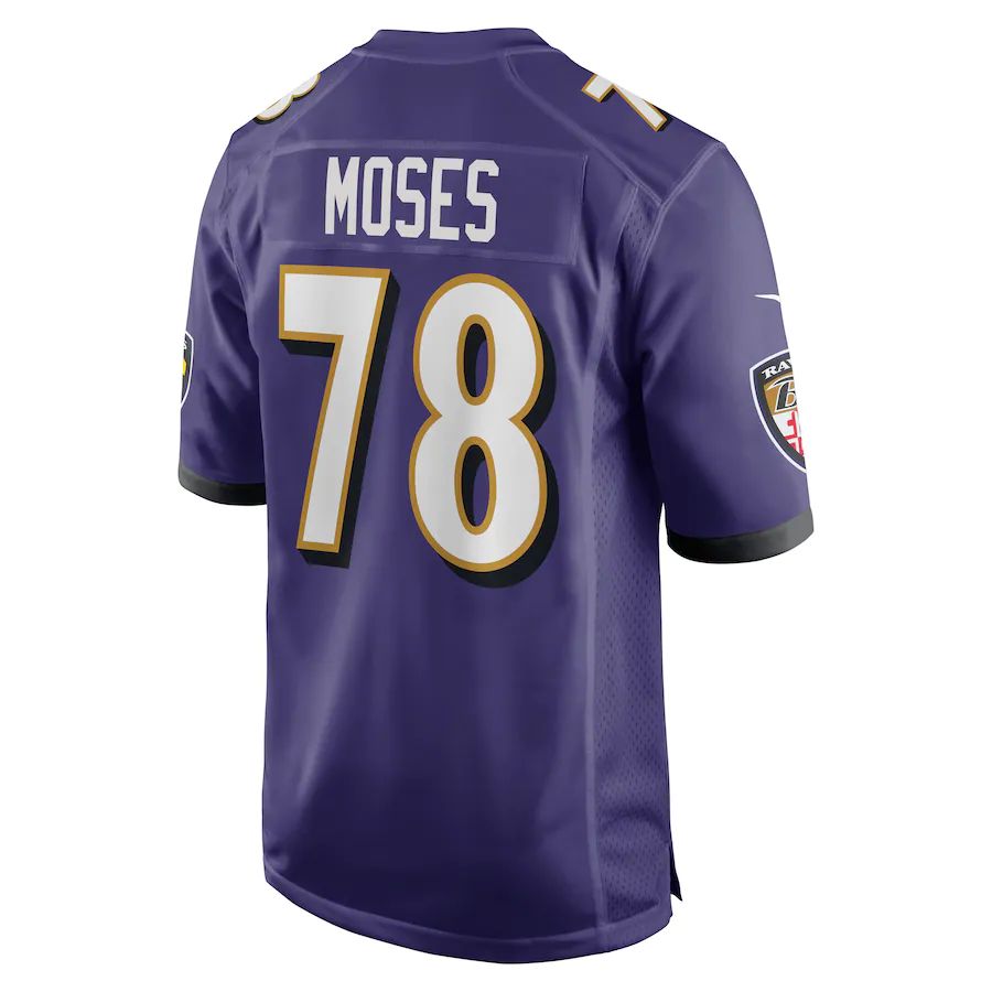 B.Ravens #78 Morgan Moses Purple Game Player Jersey Stitched American Football Jerseys football jersey product view 1