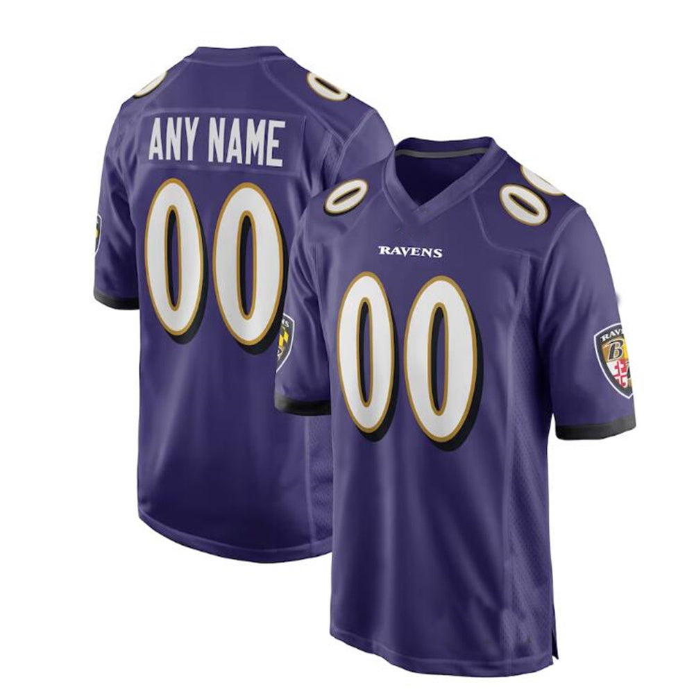 Custom B.RavensBlack Alternate Game Jersey Stitched American Football Jerseys football jersey product view 1