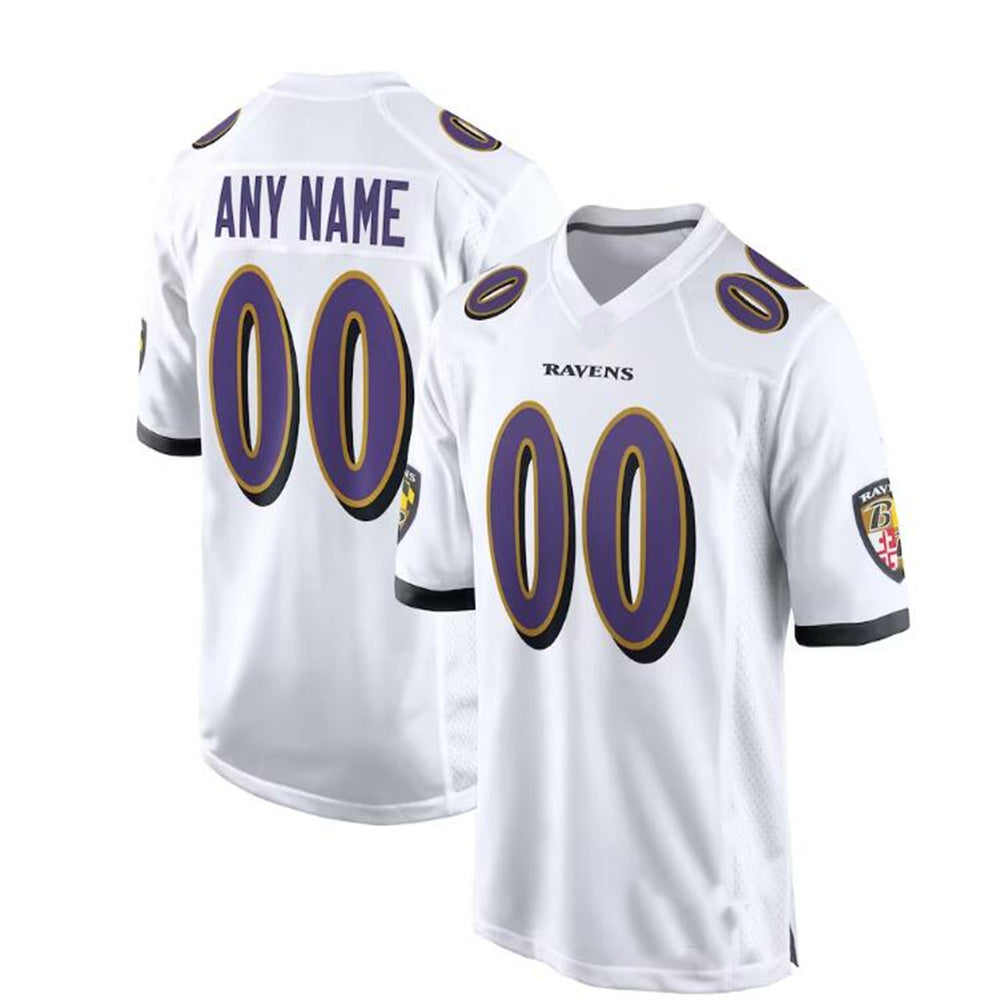 Custom B.Ravens White Game Jersey Stitched American Football Jerseys football jersey product view 1