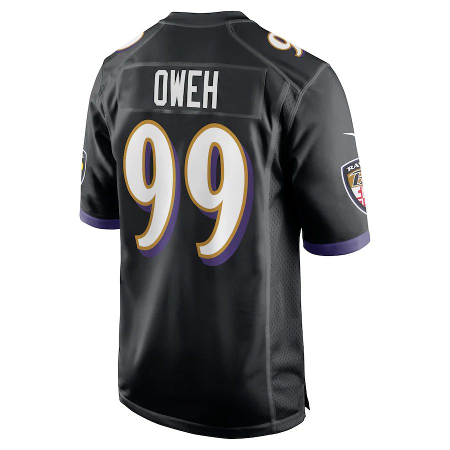 B.Ravens #99 Odafe Oweh Black Game Jersey Stitched American Football Jerseys football jersey product view 1