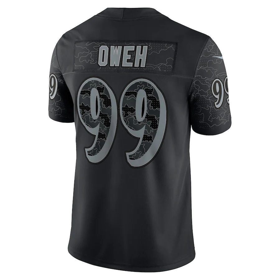 B.Ravens #99 Odafe Oweh Black RFLCTV Limited Jersey Stitched American Football Jerseys football jersey product view 1