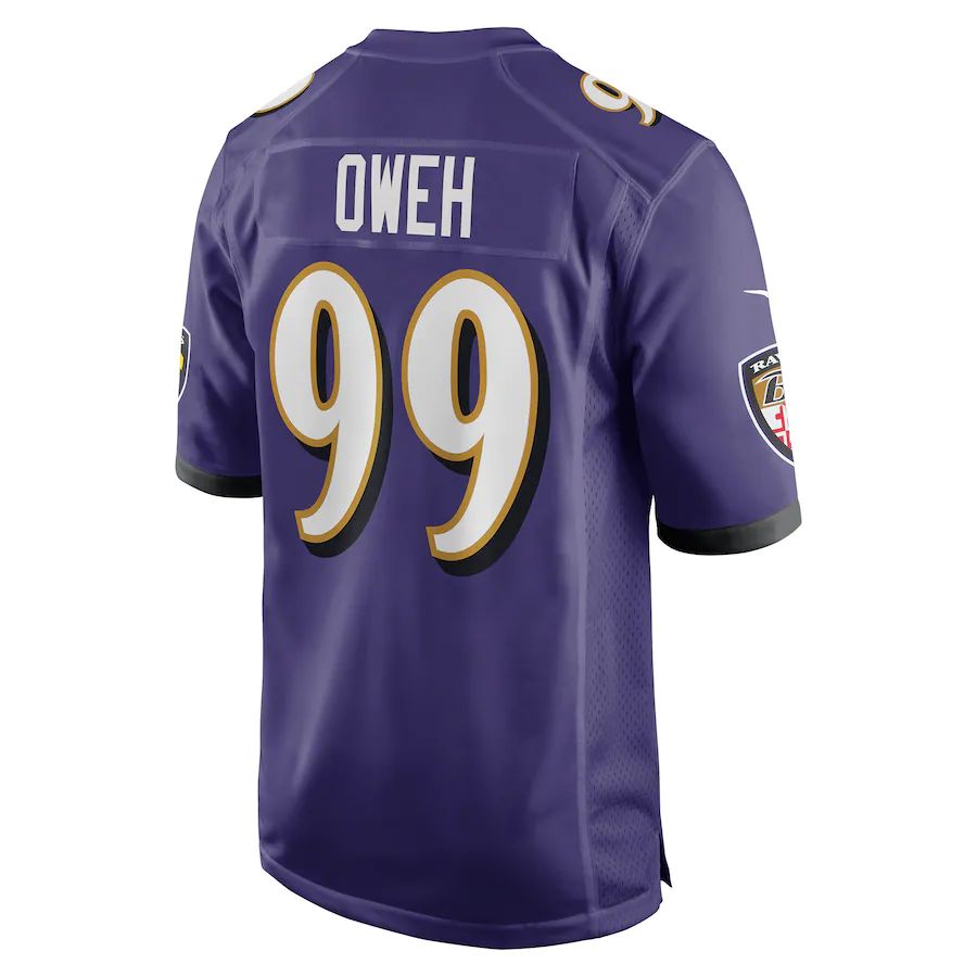 B.Ravens #99 Odafe Oweh Purple Game Player Jersey Stitched American Football Jerseys football jersey product view 1