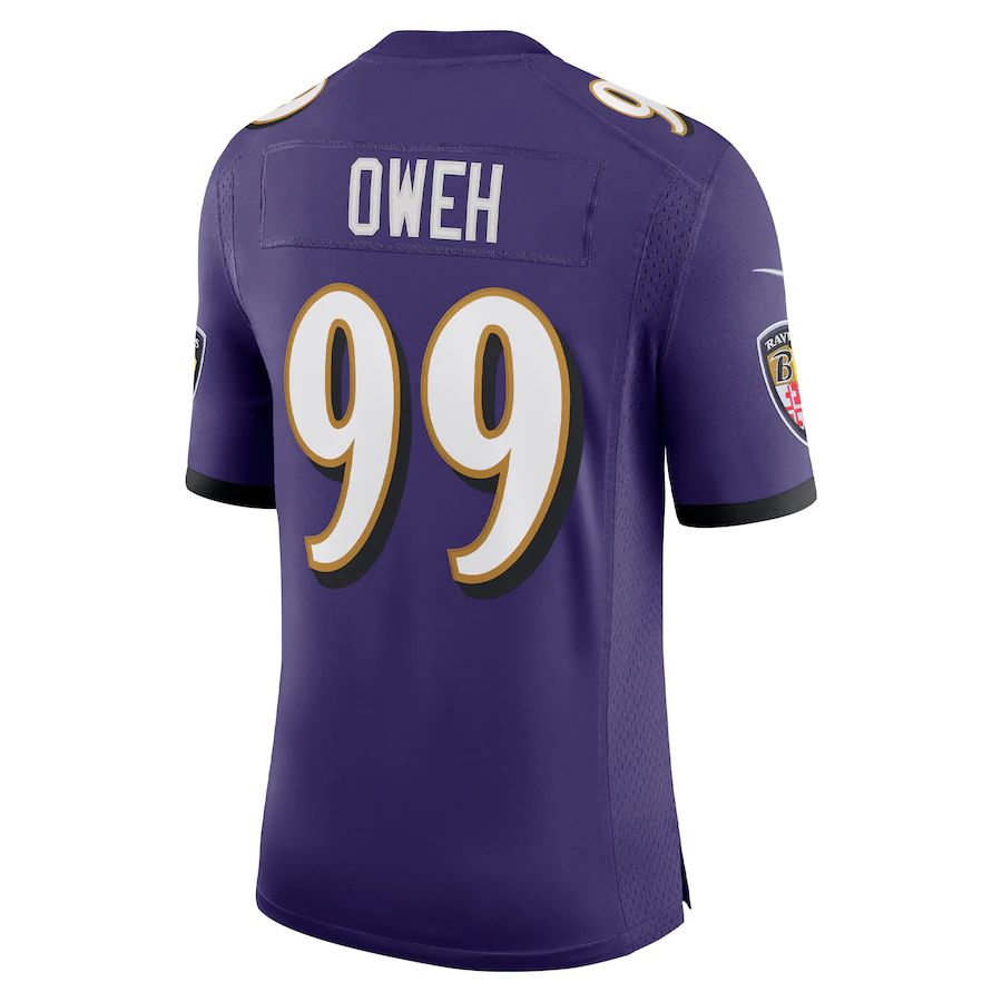B.Ravens #99 Odafe Oweh Purple Vapor Limited Jersey Stitched American Football Jerseys football jersey product view 1
