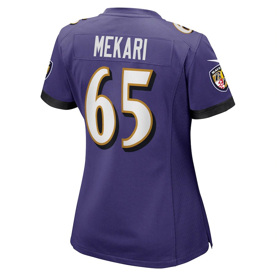 B.Ravens #65 Patrick Mekari Purple Game Jersey Stitched American Football Jerseys football jersey product view 1