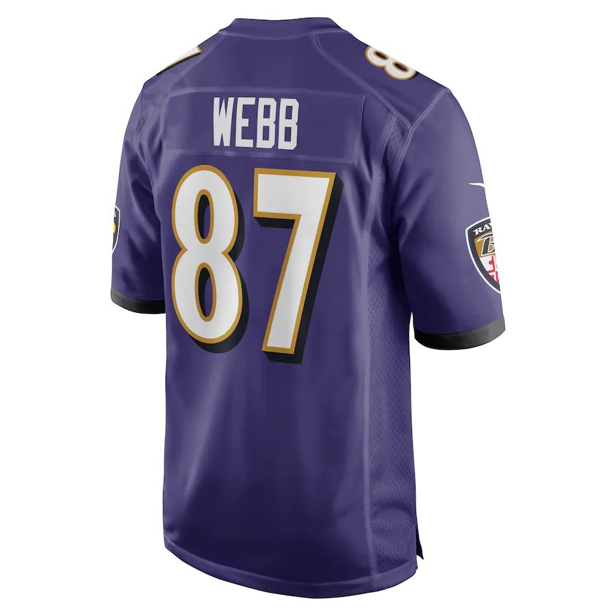 B.Ravens #87 Raleigh Webb Purple Game Player Jersey Stitched American Football Jerseys football jersey product view 1
