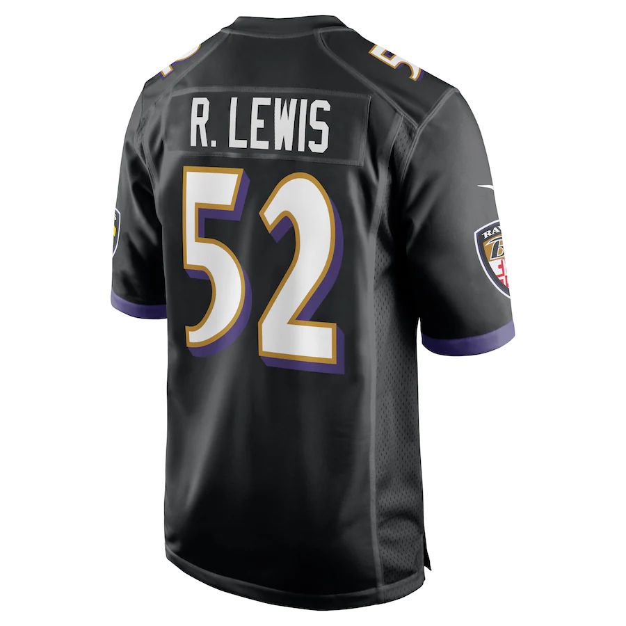 B.Ravens #52 Ray Lewis Black Retired Player Jersey Stitched American Football Jerseys football jersey product view 1