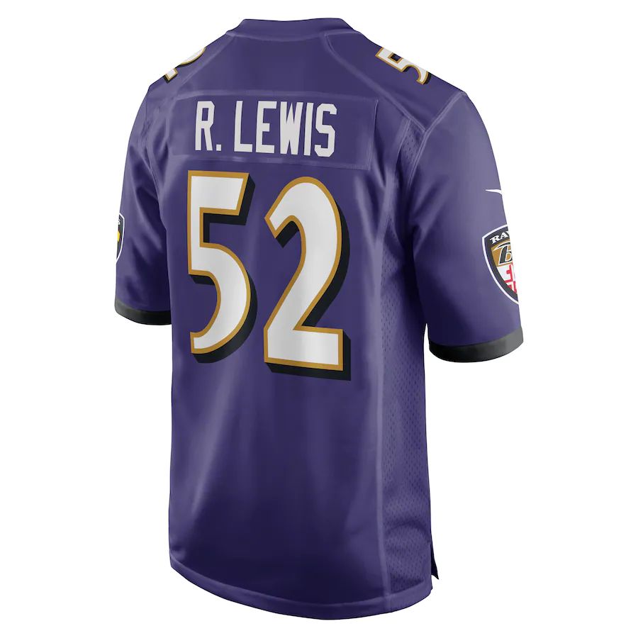 B.Ravens #52 Ray Lewis Purple Retired Player Jersey Stitched American Football Jerseys football jersey product view 1