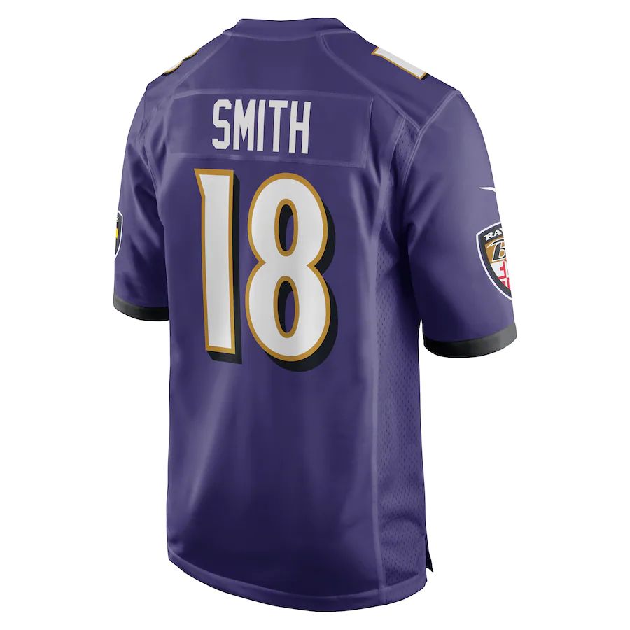 B.Ravens #18 Roquan Smith Purple Game Player Jersey Stitched American Football Jerseys football jersey product view 1