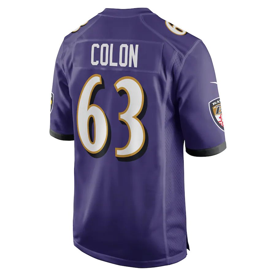 B.Ravens #63 Trystan Colon Purple Game Player Jersey Stitched American Football Jerseys football jersey product view 1