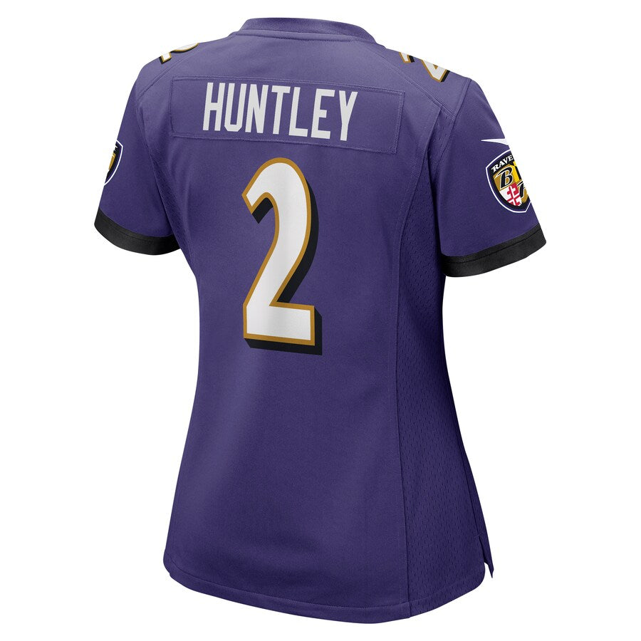 B.Ravens #2 Tyler Huntley Purple Game Jersey Stitched American Football Jerseys football jersey product view 1