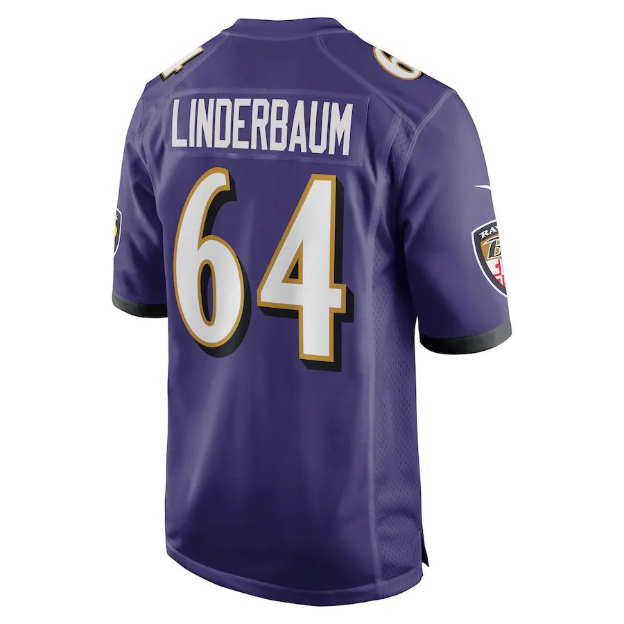 B.Ravens #64 Tyler Linderbaum Purple 2022 Draft First Round Pick Game Jersey Stitched American Football Jerseys football jersey product view 1