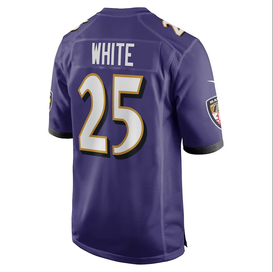 B.Ravens #25 Tre'Davious White Purple Team Game Stitched American Football Jerseys football jersey product view 1