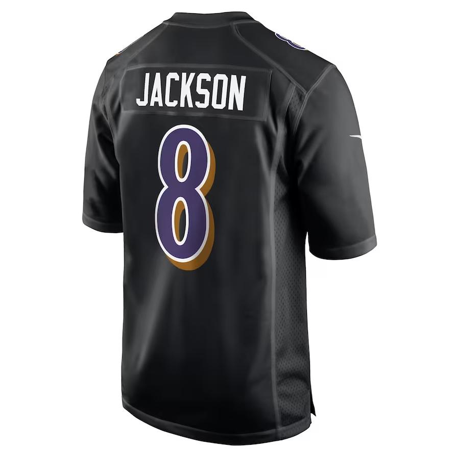 B.Ravens #8 Lamar Jackson Black Alternate Game Player Jersey Stitched American Football Jerseys football jersey product view 1